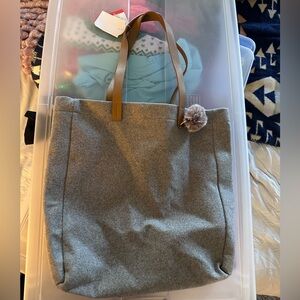 Target Gray Tote with Tan Straps